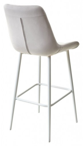 Барный стул ХОФМАН, цвет H-09 Светло-серый, велюр / белый каркас М-City в Чебаркуле - chebarkul.ok-mebel.com | фото 4