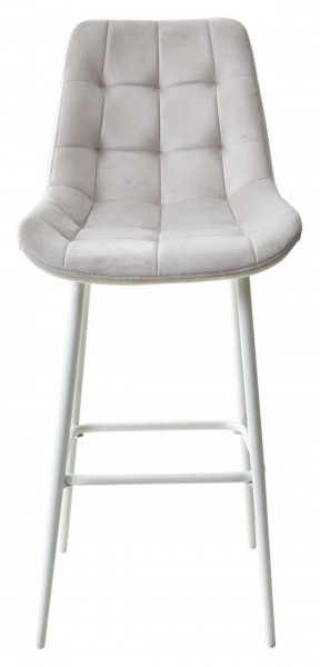 Барный стул ХОФМАН, цвет H-09 Светло-серый, велюр / белый каркас М-City в Чебаркуле - chebarkul.ok-mebel.com | фото 6