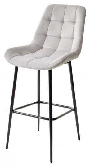 Барный стул ХОФМАН, цвет H-09 Светло-серый, велюр / черный каркас М-City в Чебаркуле - chebarkul.ok-mebel.com | фото 1