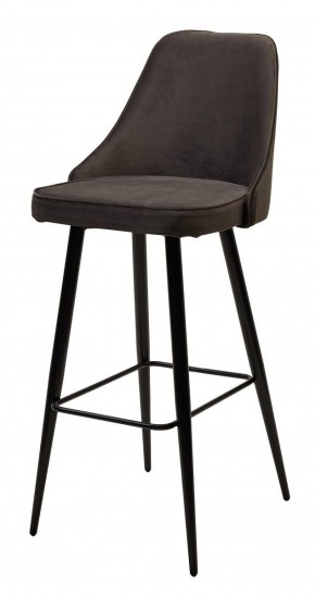Барный стул NEPAL-BAR ГРАФИТ #14, велюр/ черный каркас (H=78cm) М-City в Чебаркуле - chebarkul.ok-mebel.com | фото