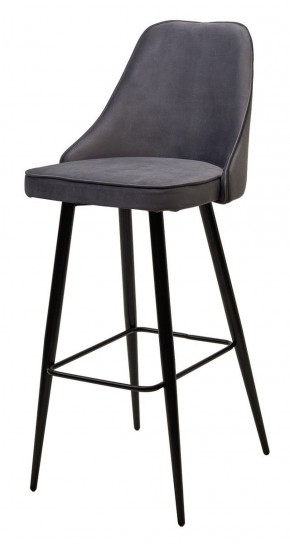 Барный стул NEPAL-BAR СЕРЫЙ #27, велюр/ черный каркас (H=78cm) М-City в Чебаркуле - chebarkul.ok-mebel.com | фото