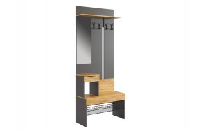 БАСКО Прихожая К9 (графит) в Чебаркуле - chebarkul.ok-mebel.com | фото 3