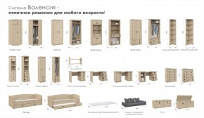 Детская Система Валенсия Стол письменный 3ящ Дуб сонома в Чебаркуле - chebarkul.ok-mebel.com | фото 2