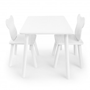 Детский комплект стол и два стула Мишка Rolti Baby с накладкой Алфавит (белая столешница/белое сиденье/белые ножки) в Чебаркуле - chebarkul.ok-mebel.com | фото 2