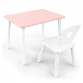 Детский комплект стол и стул «Корона» Rolti Baby (розовый/белый, массив березы/мдф) в Чебаркуле - chebarkul.ok-mebel.com | фото