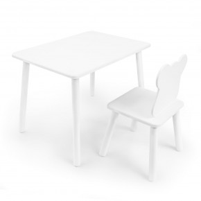Детский комплект стол и стул «Мишка» Rolti Baby (белый/белый, массив березы/мдф) в Чебаркуле - chebarkul.ok-mebel.com | фото