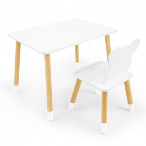 Детский комплект стол и стул «Мишка» Rolti Baby (белый/береза, массив березы/мдф) в Чебаркуле - chebarkul.ok-mebel.com | фото