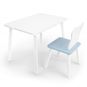 Детский комплект стол и стул «Мишка» Rolti Baby (белый/голубой, массив березы/мдф) в Чебаркуле - chebarkul.ok-mebel.com | фото