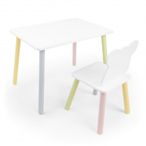 Детский комплект стол и стул «Мишка» Rolti Baby (белый/цветной, массив березы/мдф) в Чебаркуле - chebarkul.ok-mebel.com | фото