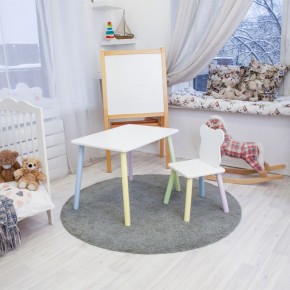 Детский комплект стол и стул «Мишка» Rolti Baby (белый/цветной, массив березы/мдф) в Чебаркуле - chebarkul.ok-mebel.com | фото 2
