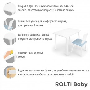 Детский комплект стол и стул «Мишка» Rolti Baby  (голубая столешница/белое сиденье/белые ножки) в Чебаркуле - chebarkul.ok-mebel.com | фото 4