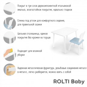 Детский комплект стол и стул «Мишка» Rolti Baby  (голубая столешница/голубое сиденье/белые ножки) в Чебаркуле - chebarkul.ok-mebel.com | фото 4