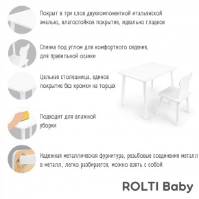 Детский комплект стол и стул Мишка Rolti Baby с накладкой Алфавит (белая столешница/белое сиденье/белые ножки) в Чебаркуле - chebarkul.ok-mebel.com | фото 3