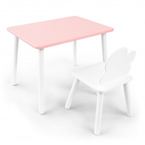 Детский комплект стол и стул «Облачко» Rolti Baby (розовый/белый, массив березы/мдф) в Чебаркуле - chebarkul.ok-mebel.com | фото 1
