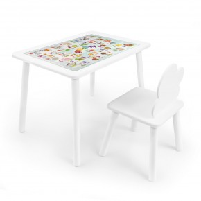 Детский комплект стол и стул Облачко Rolti Baby с накладкой Алфавит (белая столешница/белое сиденье/белые ножки) в Чебаркуле - chebarkul.ok-mebel.com | фото