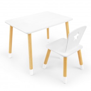 Детский комплект стол и стул «Звезда» Rolti Baby (белый/береза, массив березы/мдф) в Чебаркуле - chebarkul.ok-mebel.com | фото 1