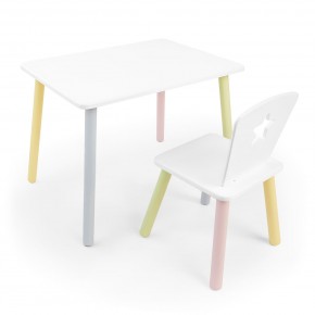 Детский комплект стол и стул «Звезда» Rolti Baby (белый/цветной, массив березы/мдф) в Чебаркуле - chebarkul.ok-mebel.com | фото