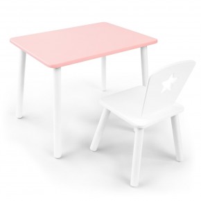 Детский комплект стол и стул «Звезда» Rolti Baby (розовый/белый, массив березы/мдф) в Чебаркуле - chebarkul.ok-mebel.com | фото