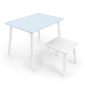 Детский комплект стол и табурет Rolti Baby (голубая столешница/белое сиденье/белые ножки) в Чебаркуле - chebarkul.ok-mebel.com | фото