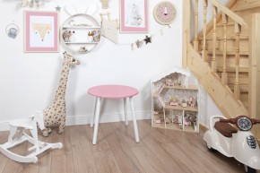 Детский стол круглый Rolti Baby (розовый/белый, массив березы/мдф) в Чебаркуле - chebarkul.ok-mebel.com | фото 1