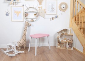 Детский стол Rolti Baby «Облачко»  (розовый/белый, массив березы/мдф) в Чебаркуле - chebarkul.ok-mebel.com | фото