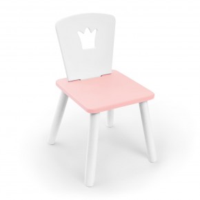 Детский стул Rolti Baby «Корона» (белый/розовый/белый, массив березы/мдф) в Чебаркуле - chebarkul.ok-mebel.com | фото