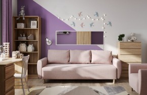 Диван-кровать Тулисия светло-розовый, ткань рогожка в Чебаркуле - chebarkul.ok-mebel.com | фото