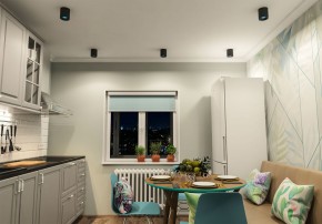 DK3090-BK+CY Светильник накладной IP 20, 10 Вт, GU5.3, LED, черный/голубой, пластик в Чебаркуле - chebarkul.ok-mebel.com | фото 2