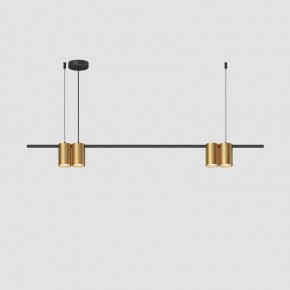 DK4061-BK+SG Подвесной светильник ORBIT, IP20, 4xGU10 LED до 15 Вт, черный + сатинированное золото, алюминий в Чебаркуле - chebarkul.ok-mebel.com | фото