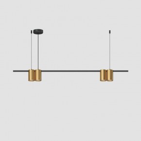 DK4061-BK+SG Подвесной светильник ORBIT, IP20, 4xGU10 LED до 15 Вт, черный + сатинированное золото, алюминий в Чебаркуле - chebarkul.ok-mebel.com | фото 2