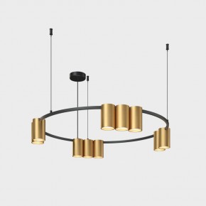 DK4065-BK+SG Подвесной светильник ORBIT , IP20, 10xGU10 LED до 15 Вт, черный + сатинированное золото, алюминий в Чебаркуле - chebarkul.ok-mebel.com | фото
