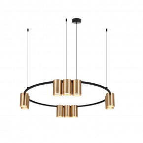 DK4065-BK+SG Подвесной светильник ORBIT , IP20, 10xGU10 LED до 15 Вт, черный + сатинированное золото, алюминий в Чебаркуле - chebarkul.ok-mebel.com | фото 3