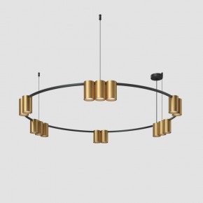 DK4067-BK+SG Подвесной светильник ORBIT, IP20, 15xGU10 LED, до 15 Вт, черный + сатинированное золото, алюминий в Чебаркуле - chebarkul.ok-mebel.com | фото 2