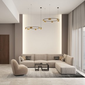 DK4067-BK+SG Подвесной светильник ORBIT, IP20, 15xGU10 LED, до 15 Вт, черный + сатинированное золото, алюминий в Чебаркуле - chebarkul.ok-mebel.com | фото 4