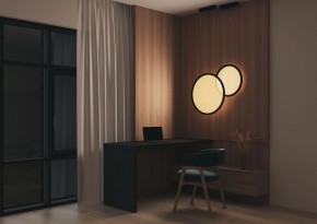 DK6604-BK Подвесной вертикальный светильник Veil со светодиодом H1500 d450 220V 36W 3000-6000K IP20 черный алюминий в Чебаркуле - chebarkul.ok-mebel.com | фото 6