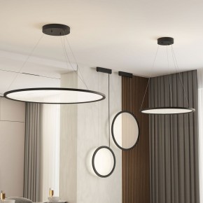 DK6604-BK Подвесной вертикальный светильник Veil со светодиодом H1500 d450 220V 36W 3000-6000K IP20 черный алюминий в Чебаркуле - chebarkul.ok-mebel.com | фото 4