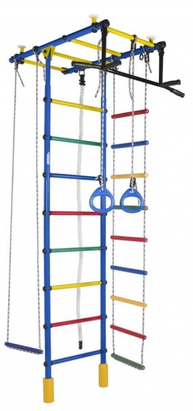 ДСК Атлант цв.синий радуга: турник, кольца, канат, трапеция, веревочная лестница в Чебаркуле - chebarkul.ok-mebel.com | фото