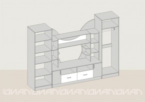 Гостиная Аллегро с 2 шкафами вариант-5 (Ясень светлый/тёмный) в Чебаркуле - chebarkul.ok-mebel.com | фото 2