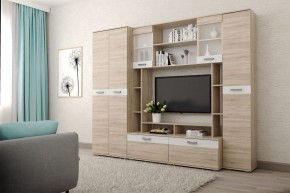 Гостиная Белла (Дуб Сонома/Белый глянец) в Чебаркуле - chebarkul.ok-mebel.com | фото
