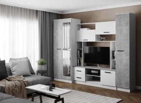 Гостиная СОЛО ЛДСП Белый /ЛДСП Ателье светлое в Чебаркуле - chebarkul.ok-mebel.com | фото