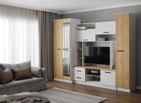 Гостиная СОЛО ЛДСП Белый /ЛДСП Дуб крафт золотой в Чебаркуле - chebarkul.ok-mebel.com | фото