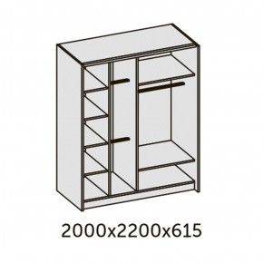 ИННЭС-5 Шкаф-купе 2-х дв. 2000 (2 дв. Ф3 - венге вст. экокожа корич) в Чебаркуле - chebarkul.ok-mebel.com | фото 2