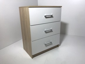 Комод 3 ящика (дуб сонома/белый) в Чебаркуле - chebarkul.ok-mebel.com | фото