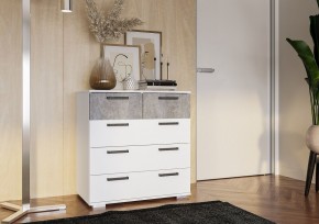 Комод Стандарт-5 NEW (белый/цемент светлый) в Чебаркуле - chebarkul.ok-mebel.com | фото 3