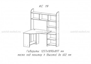 Компьютерный стол №19 (Анкор темный) в Чебаркуле - chebarkul.ok-mebel.com | фото 3