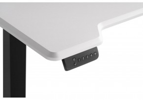 Компьютерный стол Маркос с механизмом подъема 120х75х75 белая шагрень / черный в Чебаркуле - chebarkul.ok-mebel.com | фото 6