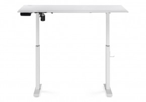 Компьютерный стол Маркос с механизмом подъема 140х80х75 белый / шагрень белая в Чебаркуле - chebarkul.ok-mebel.com | фото 4
