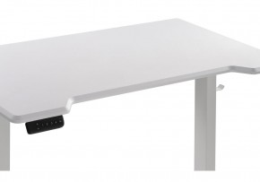 Компьютерный стол Маркос с механизмом подъема 140х80х75 белый / шагрень белая в Чебаркуле - chebarkul.ok-mebel.com | фото 6