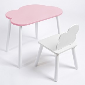 Комплект детский стол ОБЛАЧКО и стул ОБЛАЧКО ROLTI Baby (розовая столешница/белое сиденье/белые ножки) в Чебаркуле - chebarkul.ok-mebel.com | фото