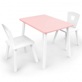 Комплект детской мебели стол и два стула Корона  (Розовый/Белый/Белый) в Чебаркуле - chebarkul.ok-mebel.com | фото